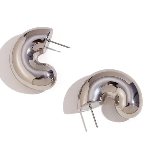 Chunky silver earrings