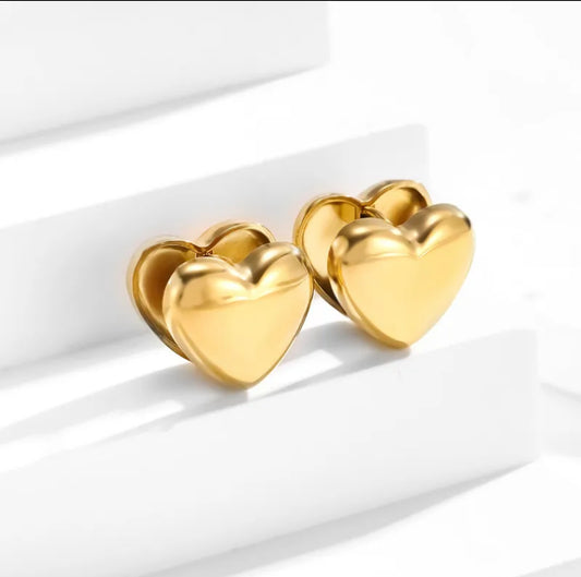 Heart clip earrings