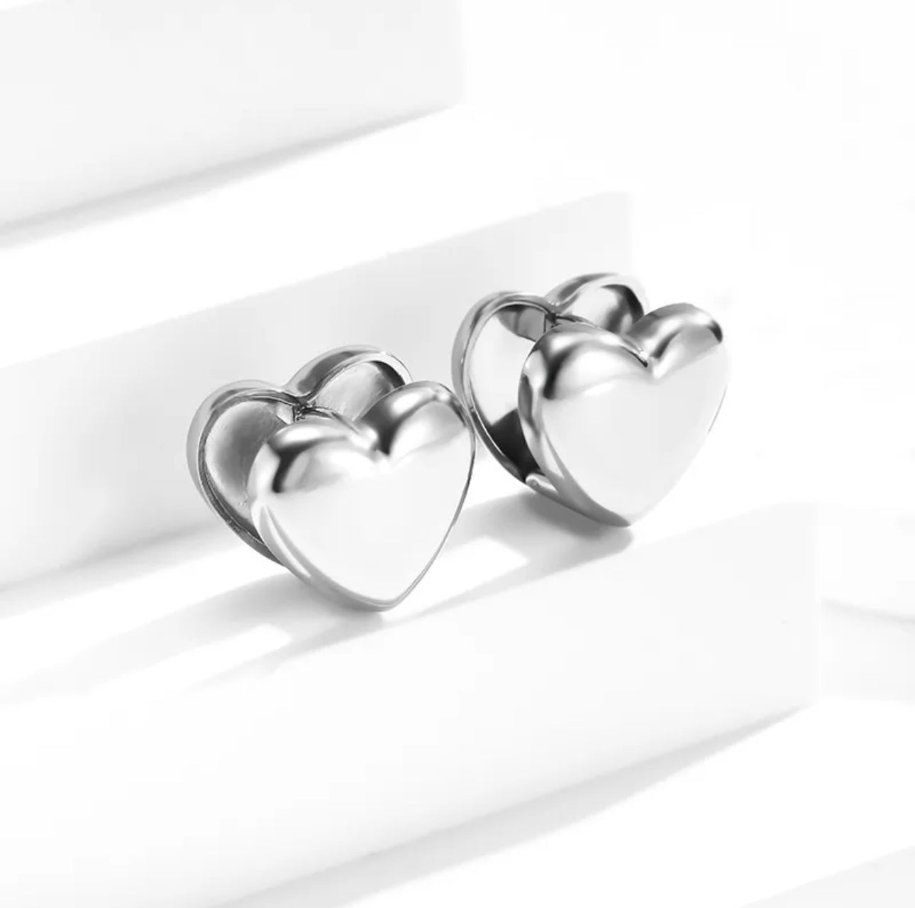 Heart clip earrings